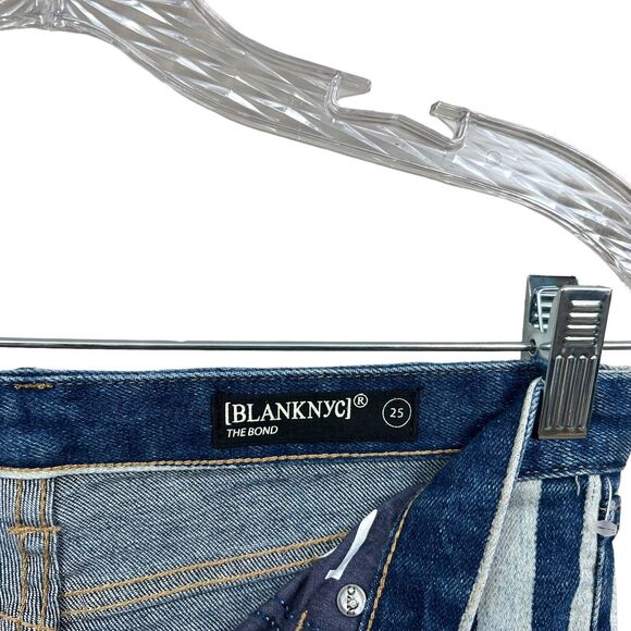 Blank NYC Womens Jeans The Bond Stripped Blue Skinny Stretch 5 Pockets Sz 25‎ - Picture 5 of 8